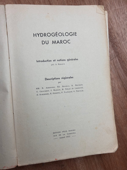 Hydrogéologie du Maroc – Zone Française